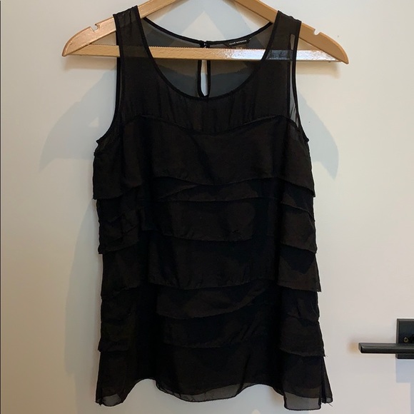 Club Monaco Tiered Ruffled Silk Top - Picture 3 of 9